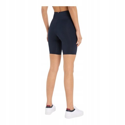 TOMMY HILFIGER LEGGINSY DAMSKIE KOLARKI ESS FLAG HW FITTED S GRANATOWE r.L