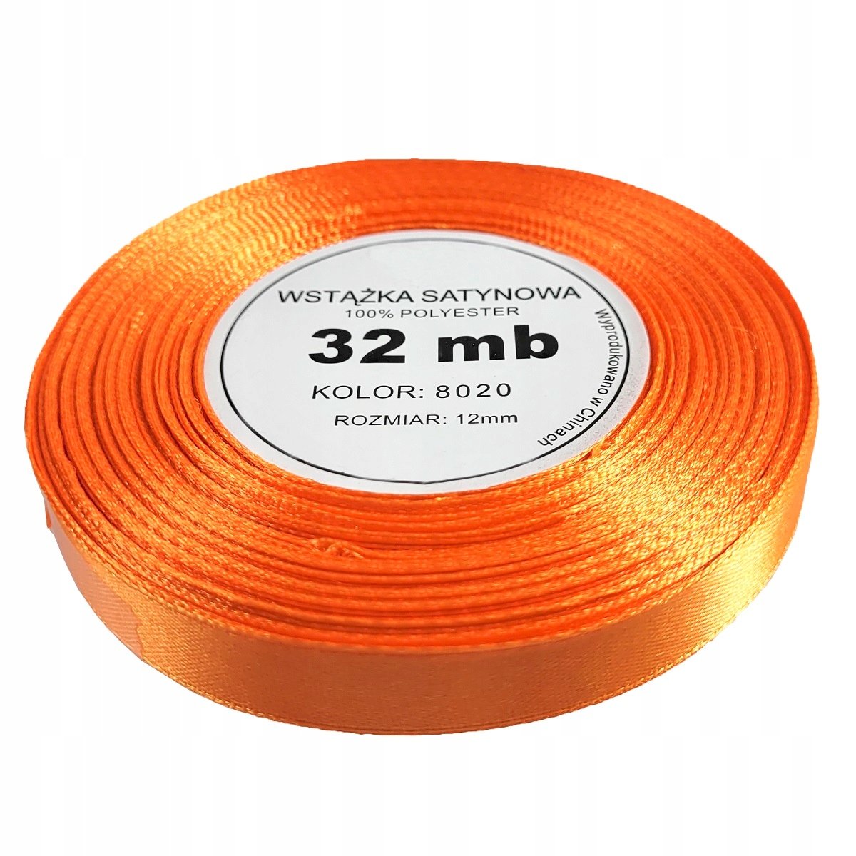 wstążka satynowa WS 8020 pomarańcz 12mm 32mb 1 szt do pakowania prezentów