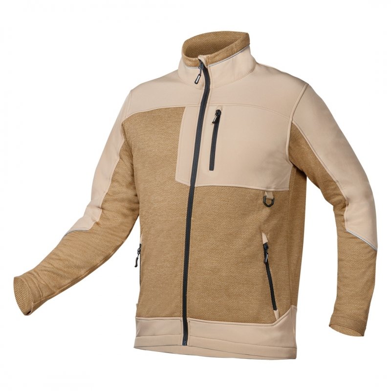 Bluza kurtka softshell OUTDOOR, beżowa, męska robocza odblaski rozmiar L