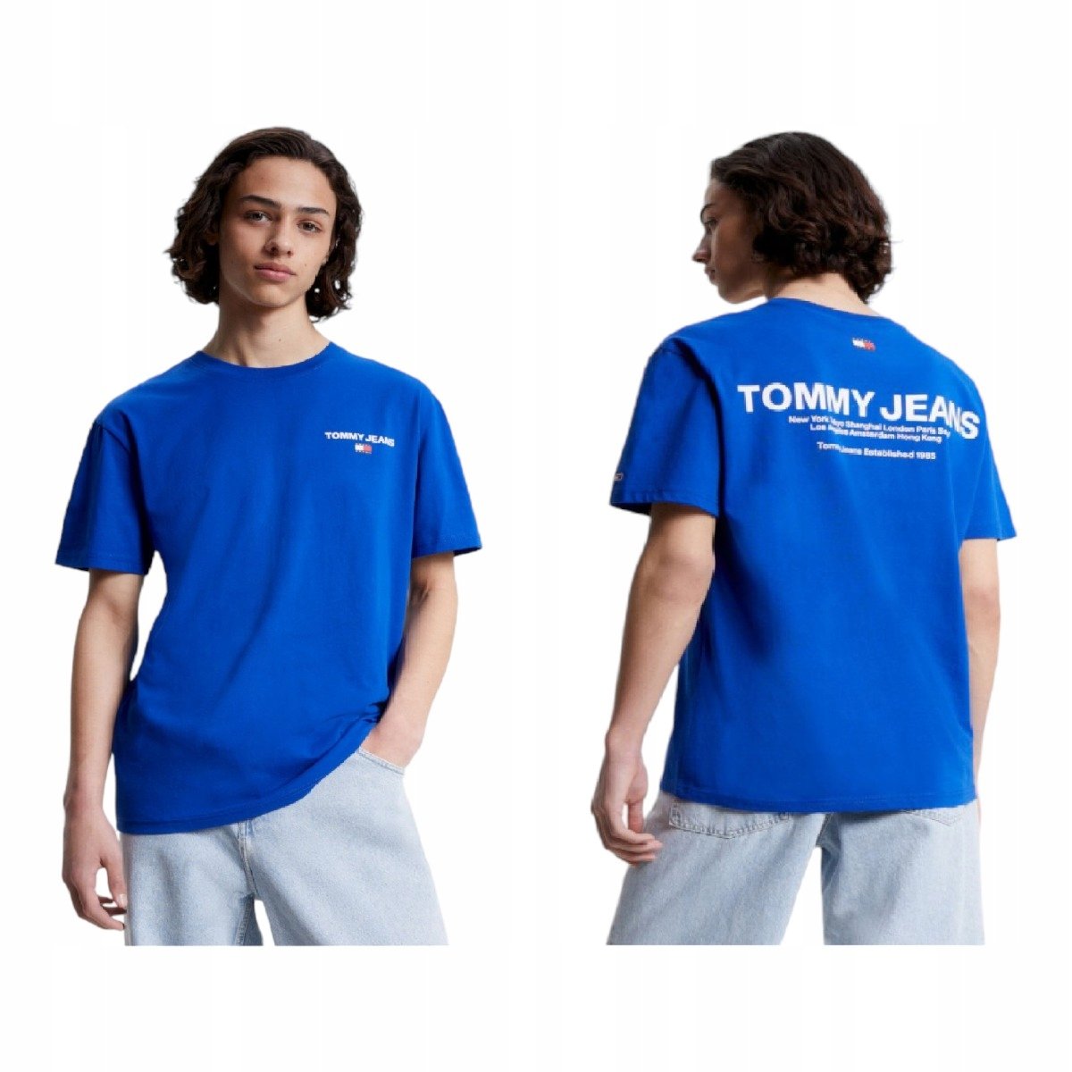 Tommy hilfiger koszulka męska t-shirt tjm classic linear back kobaltowa l