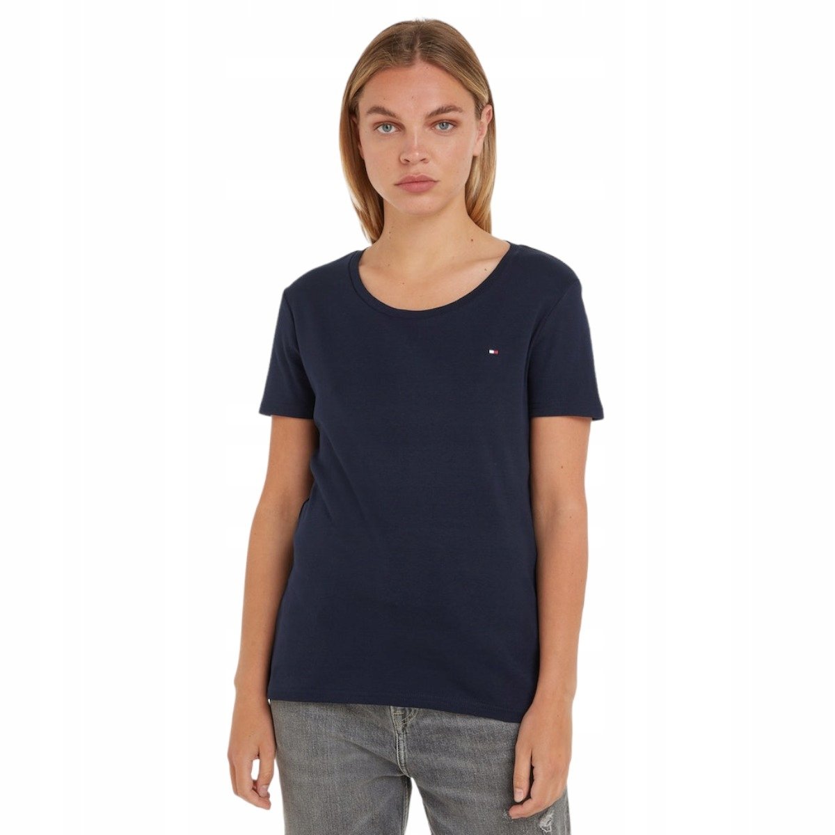 TOMMY HILFIGER KOSZULKA DAMSKA T-SHIRT GRANAT r.S