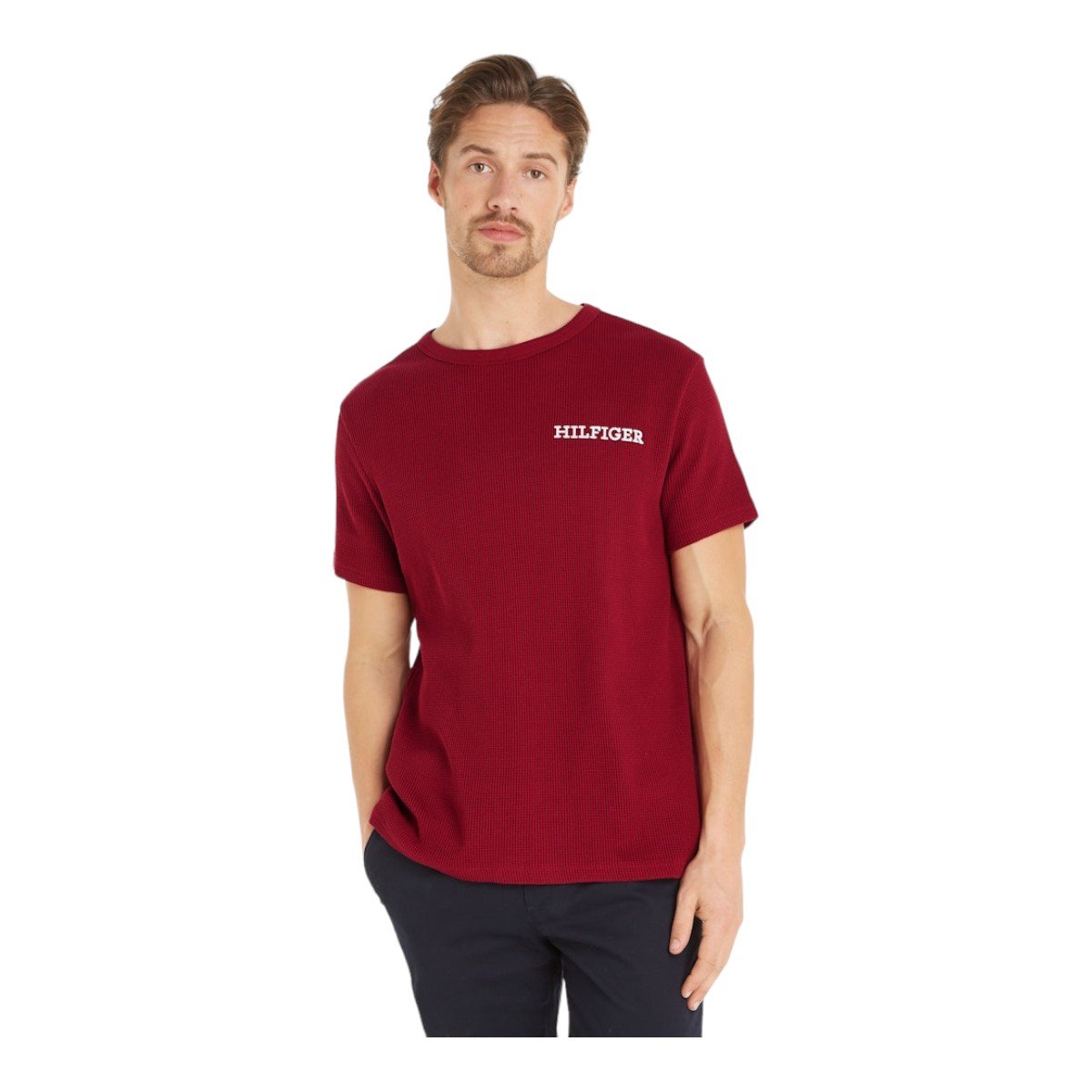 Tommy Hilfiger Koszulka Męska T-Shirt Ss Tee Bordowa R.Xxl