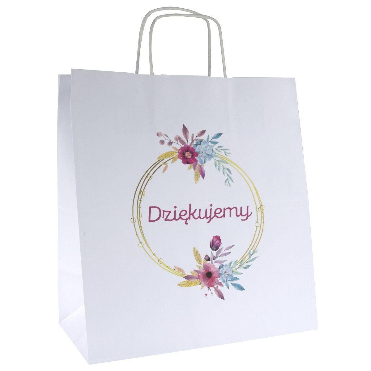 Torba papierowa 30x17x34cm na wesele DZIĘKUJEMY