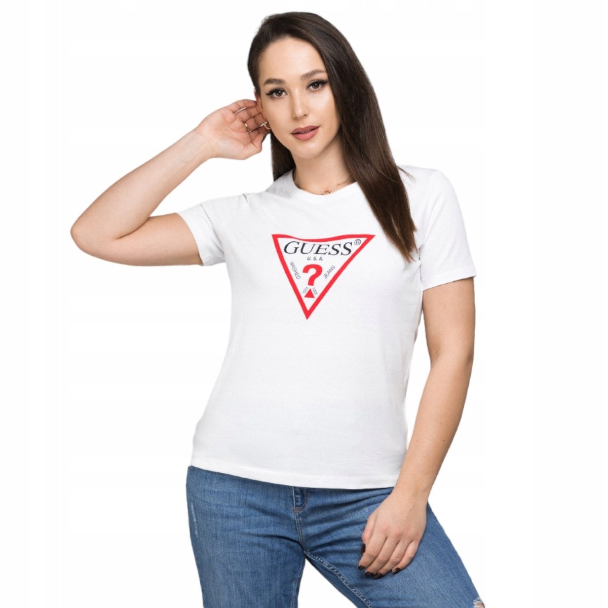 GUESS KOSZULKA DAMSKA T-SHIRT ORIGINAL BIAŁA r.L