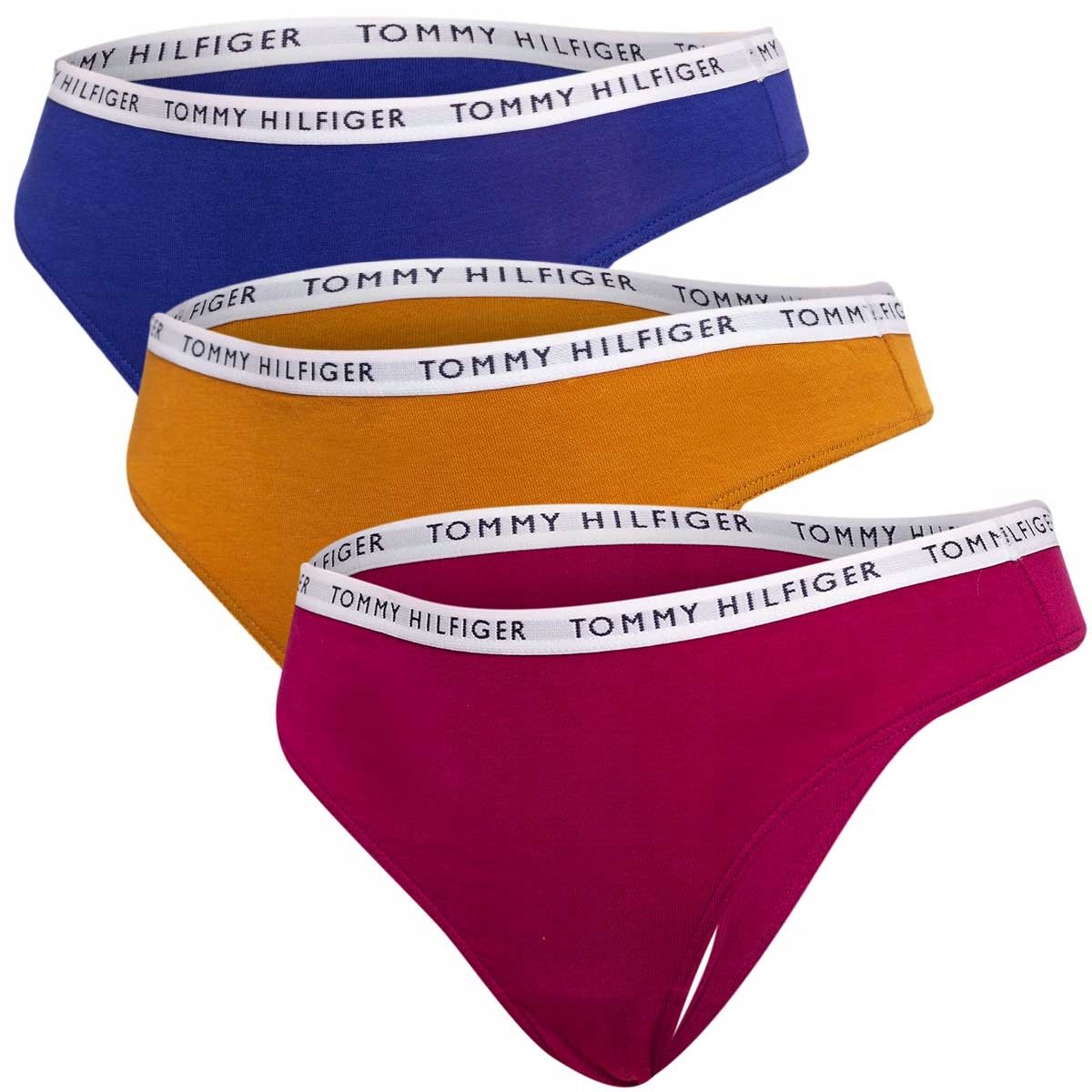 TOMMY HILFIGER MAJTKI DAMSKIE STRINGI 3P THONG XS