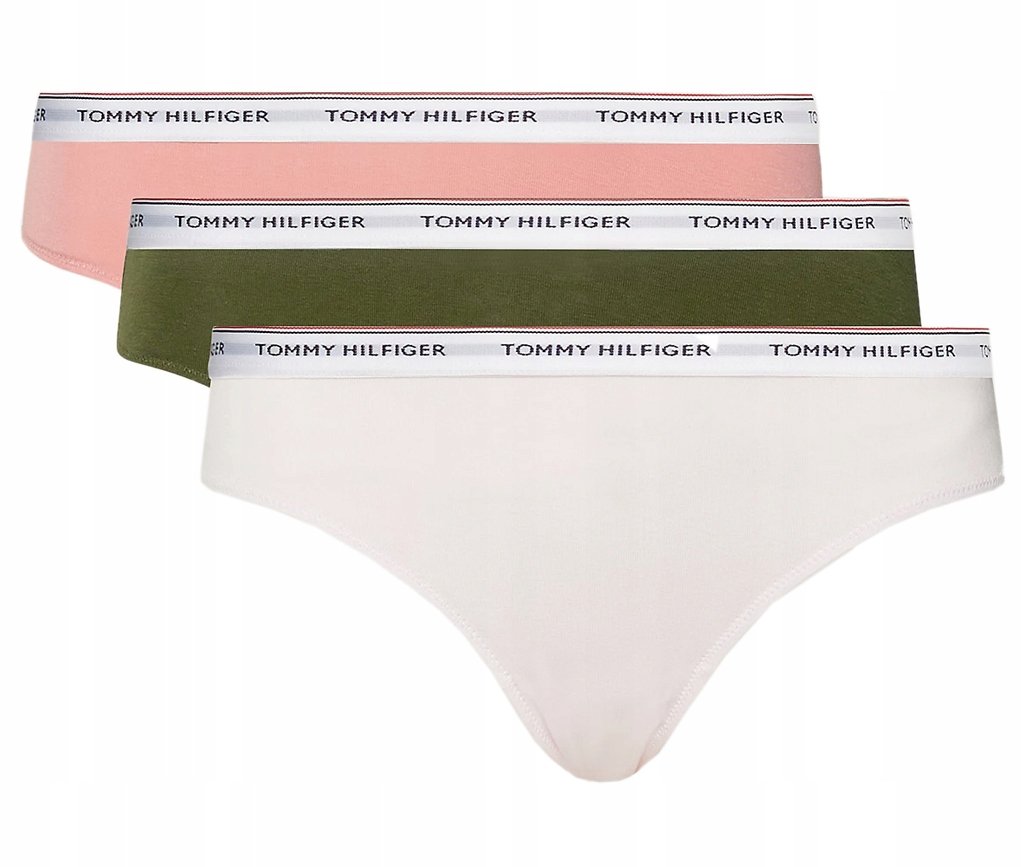 Tommy Hilfiger Bikini Damskie Majtki 3 Pack Bikini Zielone/Różowe R.Xs