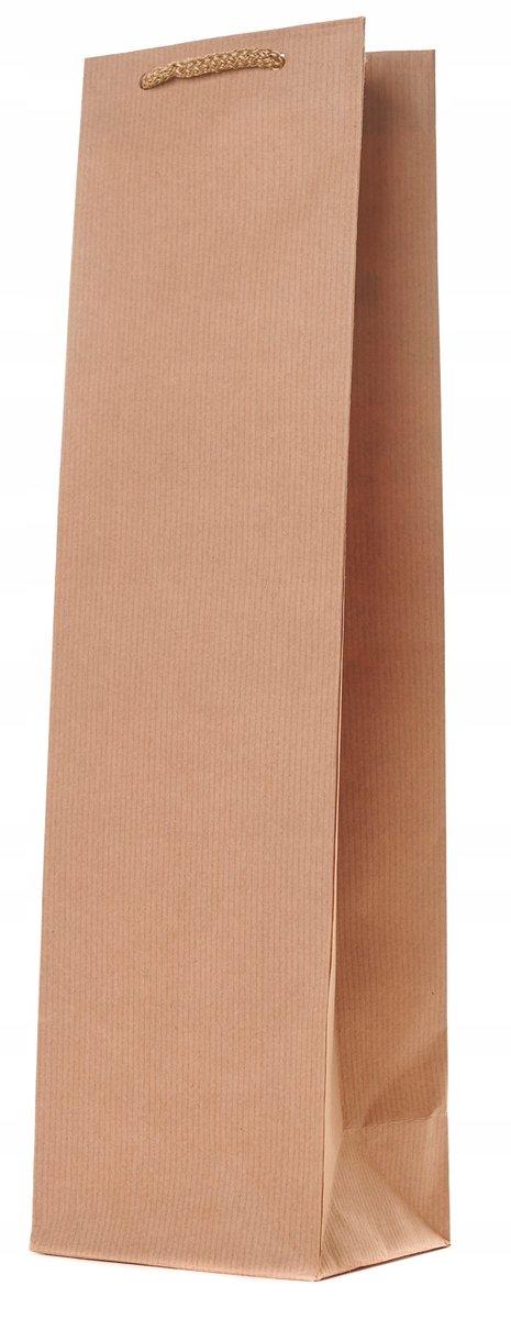 Torby papierowe na butelkę wino BRĄZ eko prestiż 11x9x40cm pakiet 10 szt