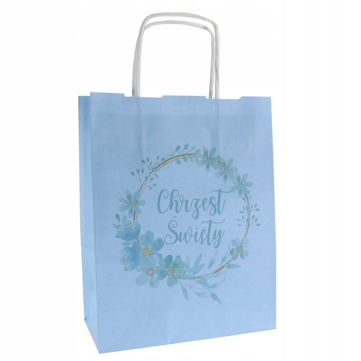 torba prezentowa Chrzest Święty BŁĘKITNA torebka
