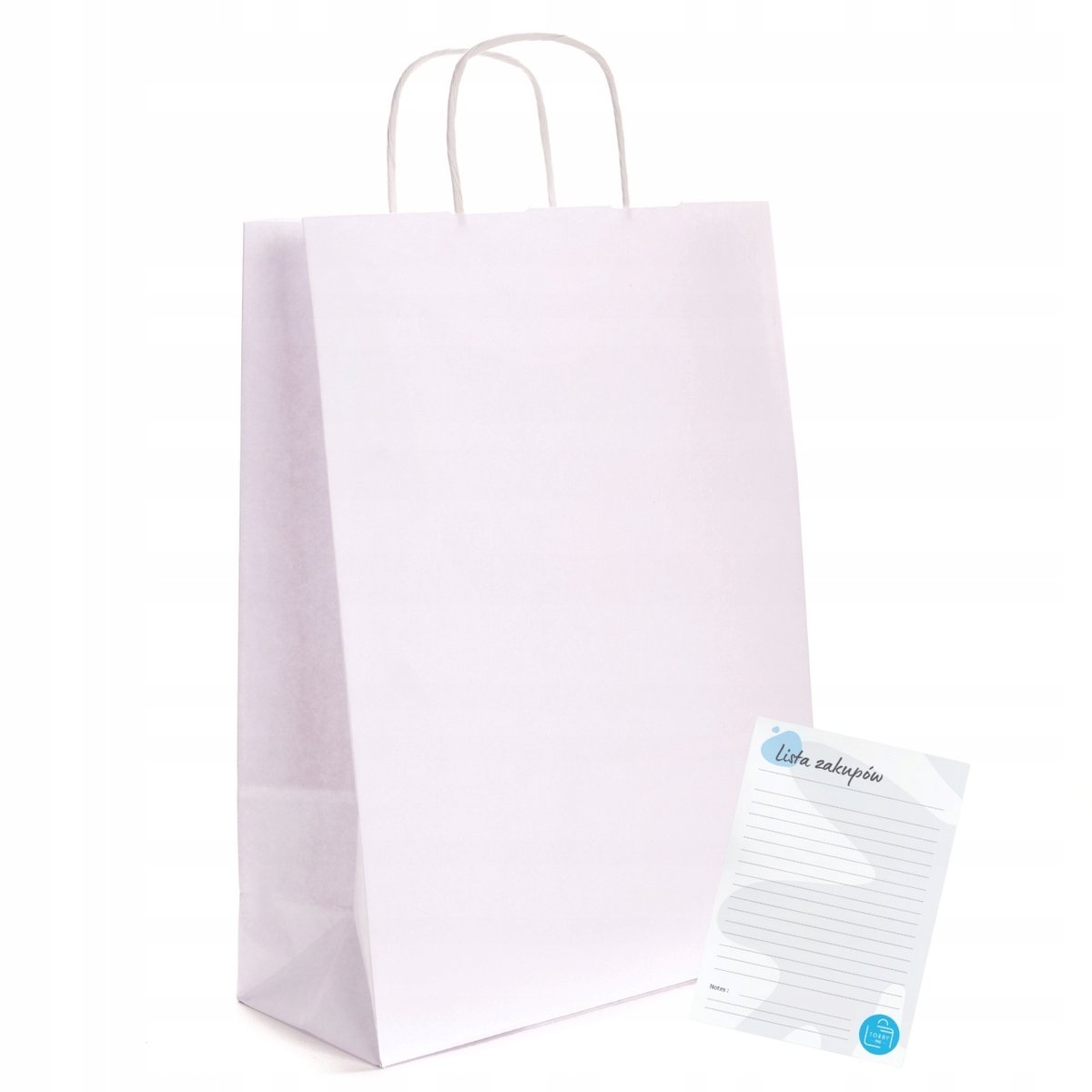 TORBA PAPIEROWA 24x10x32cm białe a4 TOREBKI na zakupy na prezenty 200 sztuk