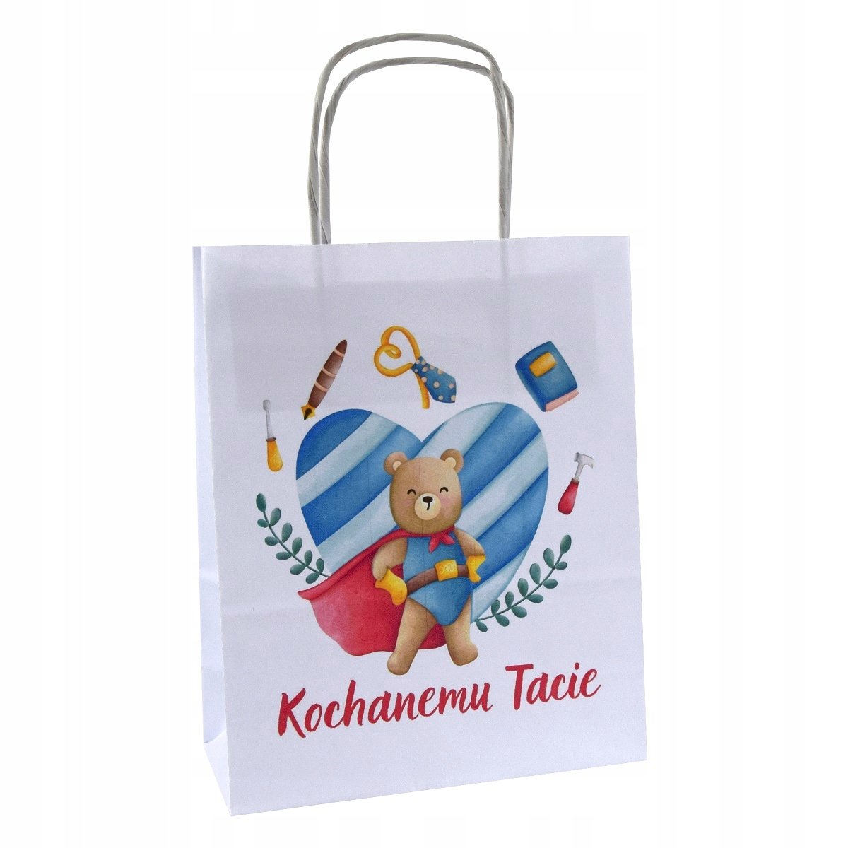 torba papierowa prezentowa KOCHANEMU TACIE mała a5 na dzień taty