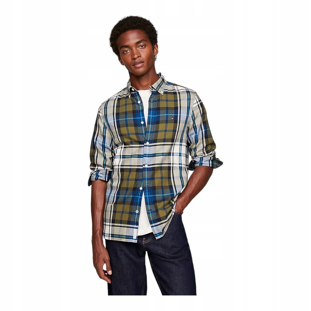 Tommy Hilfiger Koszula Męska Długi Rękaw Oxford Tommy Wielokolorowa R.M