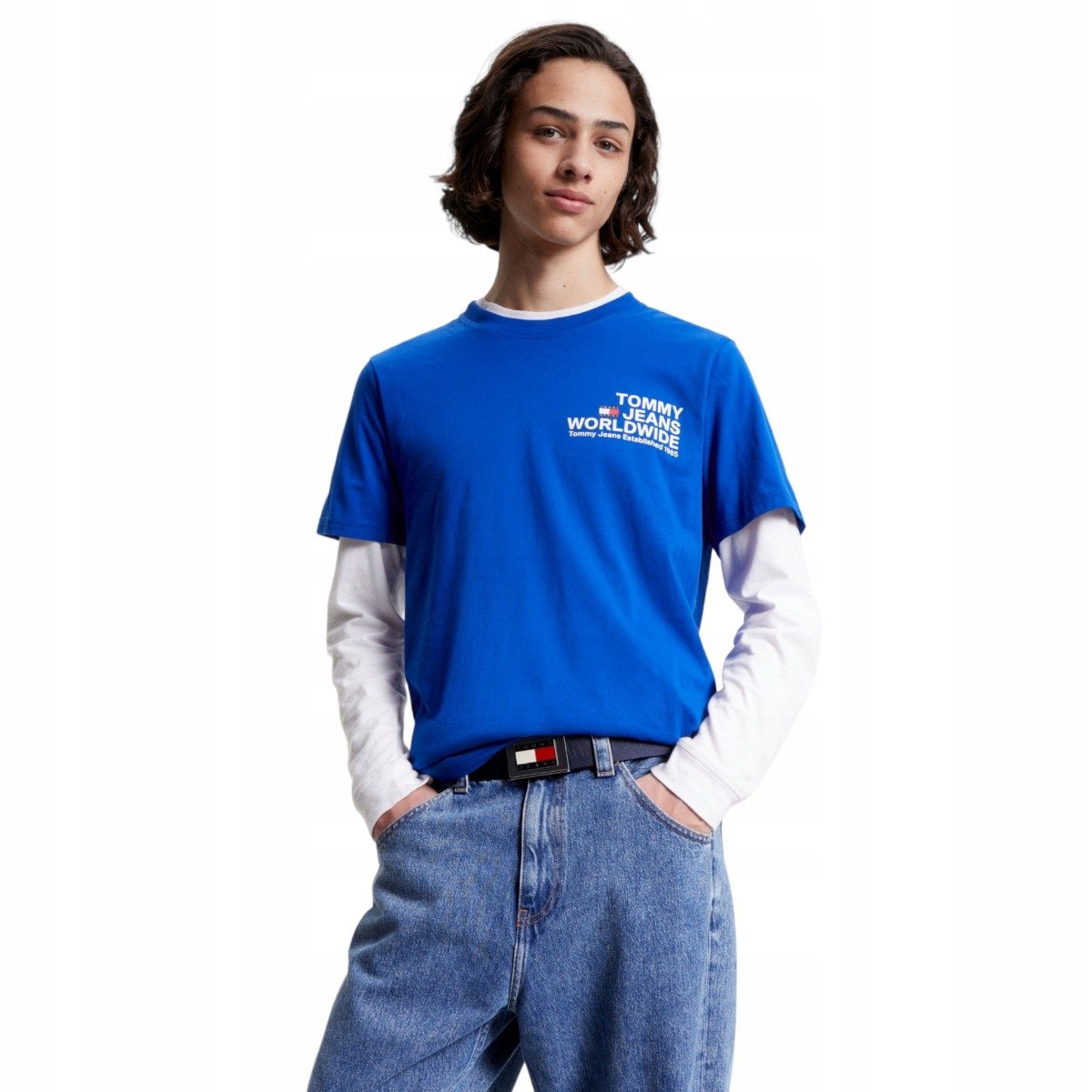 TOMMY HILFIGER KOSZULKA MĘSKA T-SHIRT TJM TJ REG ENTRY WW KOBALTOWA r.L