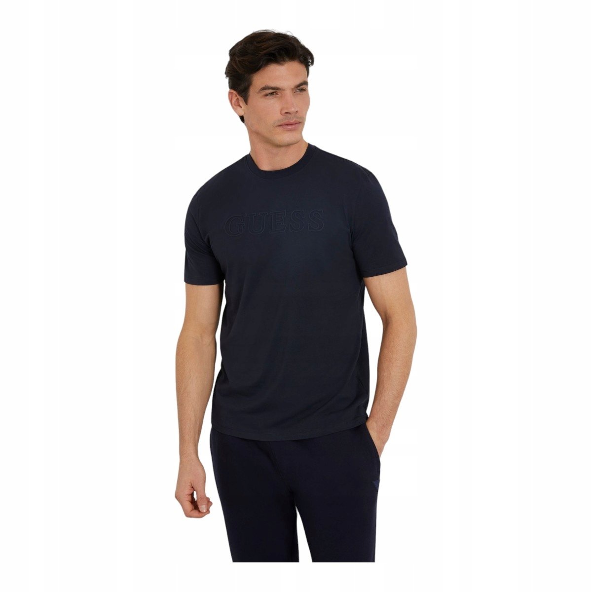 Guess Koszulka Męska T-Shirt Ss Alphy T-Shirt Granatowa R.M