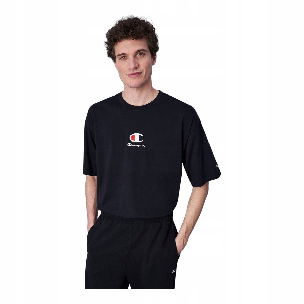 CHAMPION KOSZULKA MĘSKA T-SHIRT CREWNECK T-SHIRT CZARNA r.L