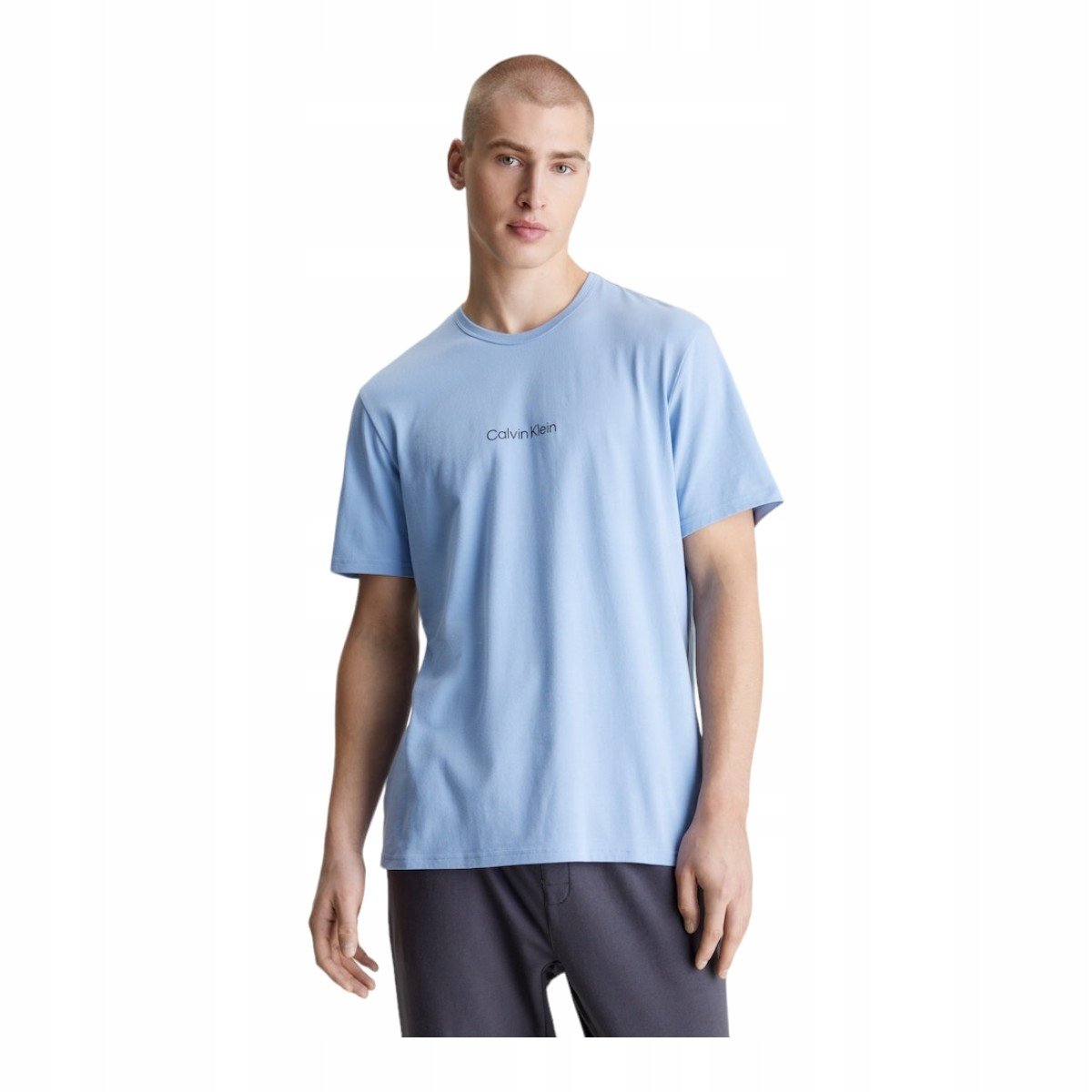 Calvin Klein Koszulka Męska T-Shirt S/S Crew Neck Niebieska R.M
