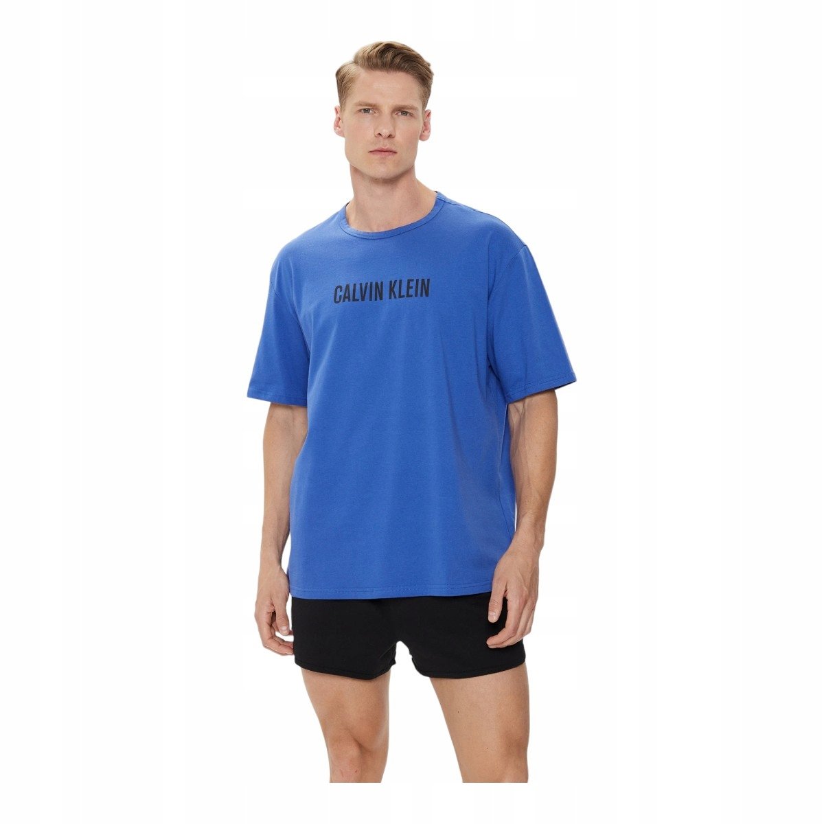 CALVIN KLEIN KOSZULKA MĘSKA T-SHIRT S/S CREW NECK NIEBIESKI r.L