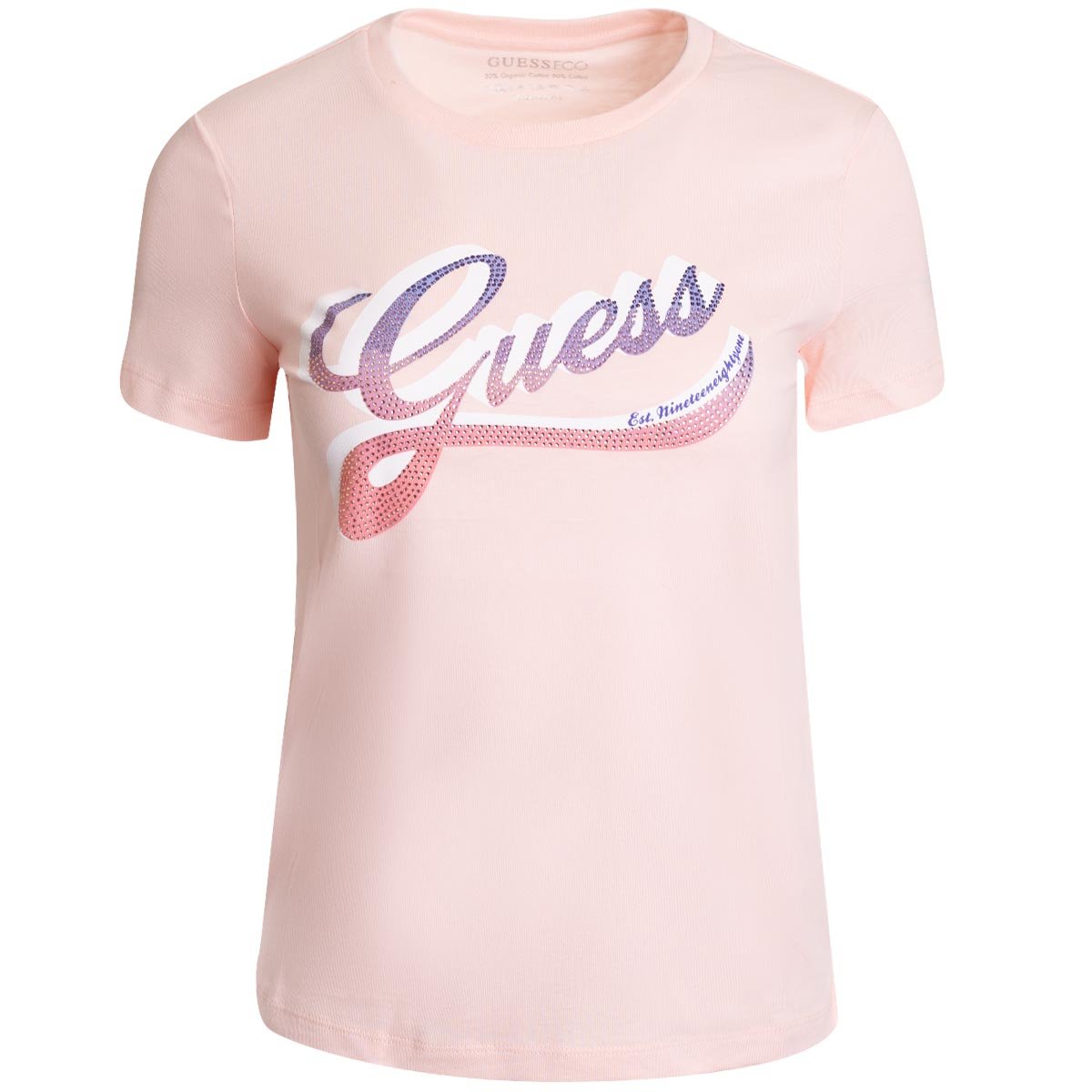 Guess Koszulka Damska T-Shirt Pudrowy Róż R. Xs