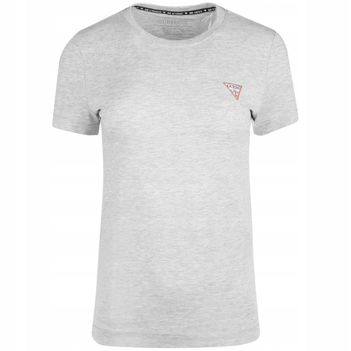 GUESS KOSZULKA DAMSKA T-SHIRT SS CN MINI TRIANGLE SZARA r. S