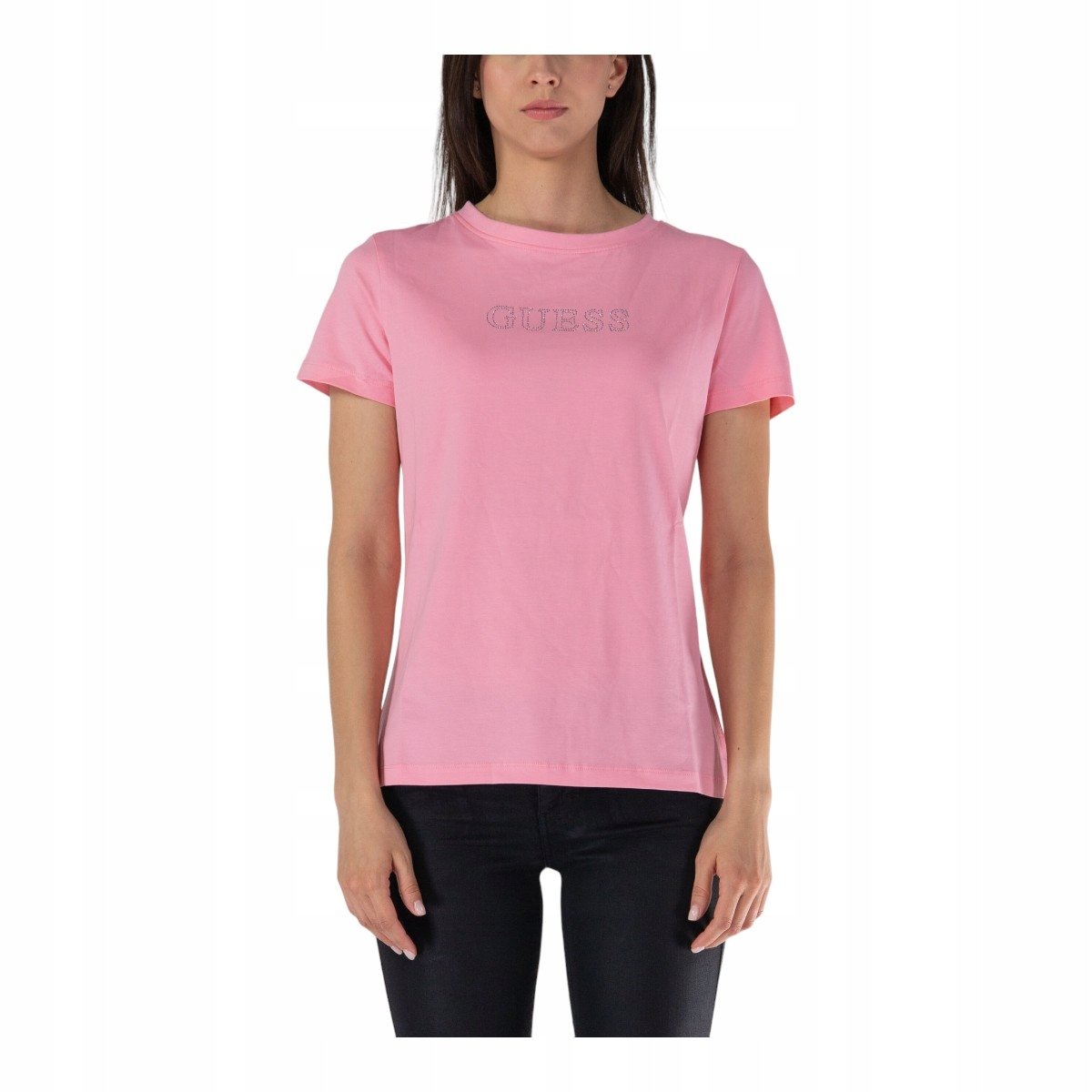Guess Koszulka Damska T-Shirt Briana Ss T-Shirt Różowa R.S