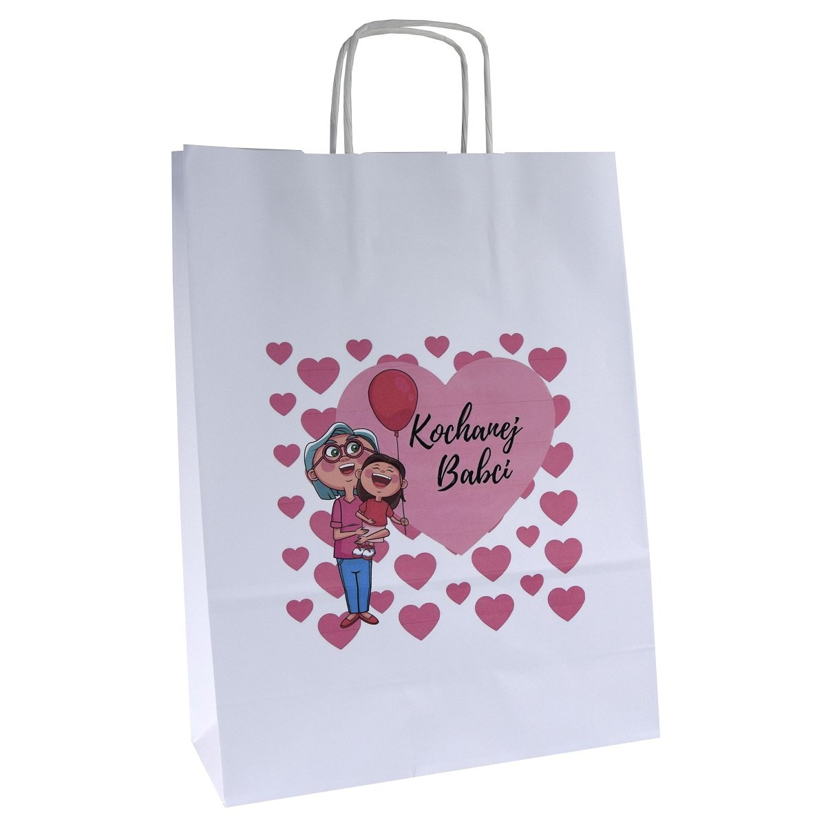 torba papierowa na prezent dzień KOCHANEJ BABCI x1