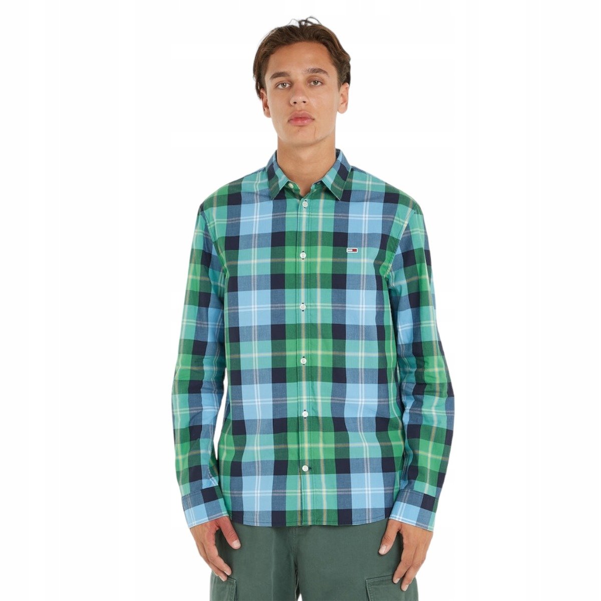 TOMMY HILFIGER MĘSKA KOSZULA W KRATĘ TJM r.XL