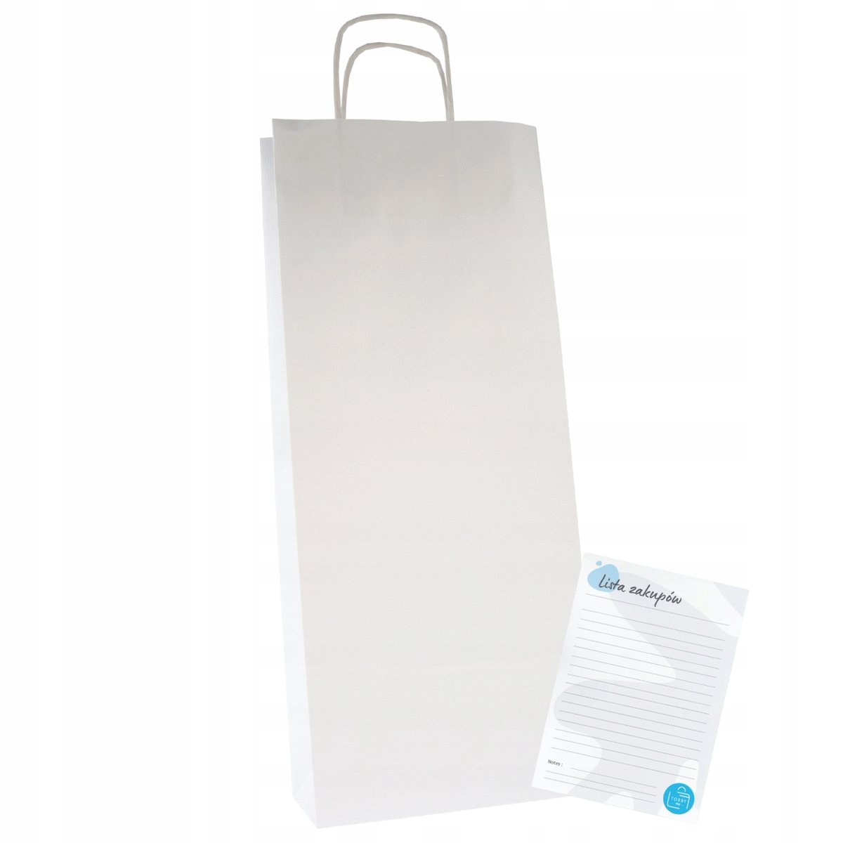 Torby papierowe 16x8x39cm na alkohol dwie butelki WINO torebki BIAŁE 100szt