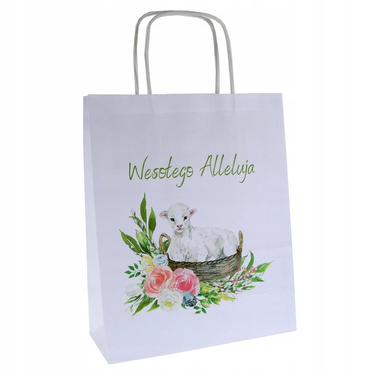 Opinie o torba papierowa A5 z nadrukiem WIELKANOC baranek
