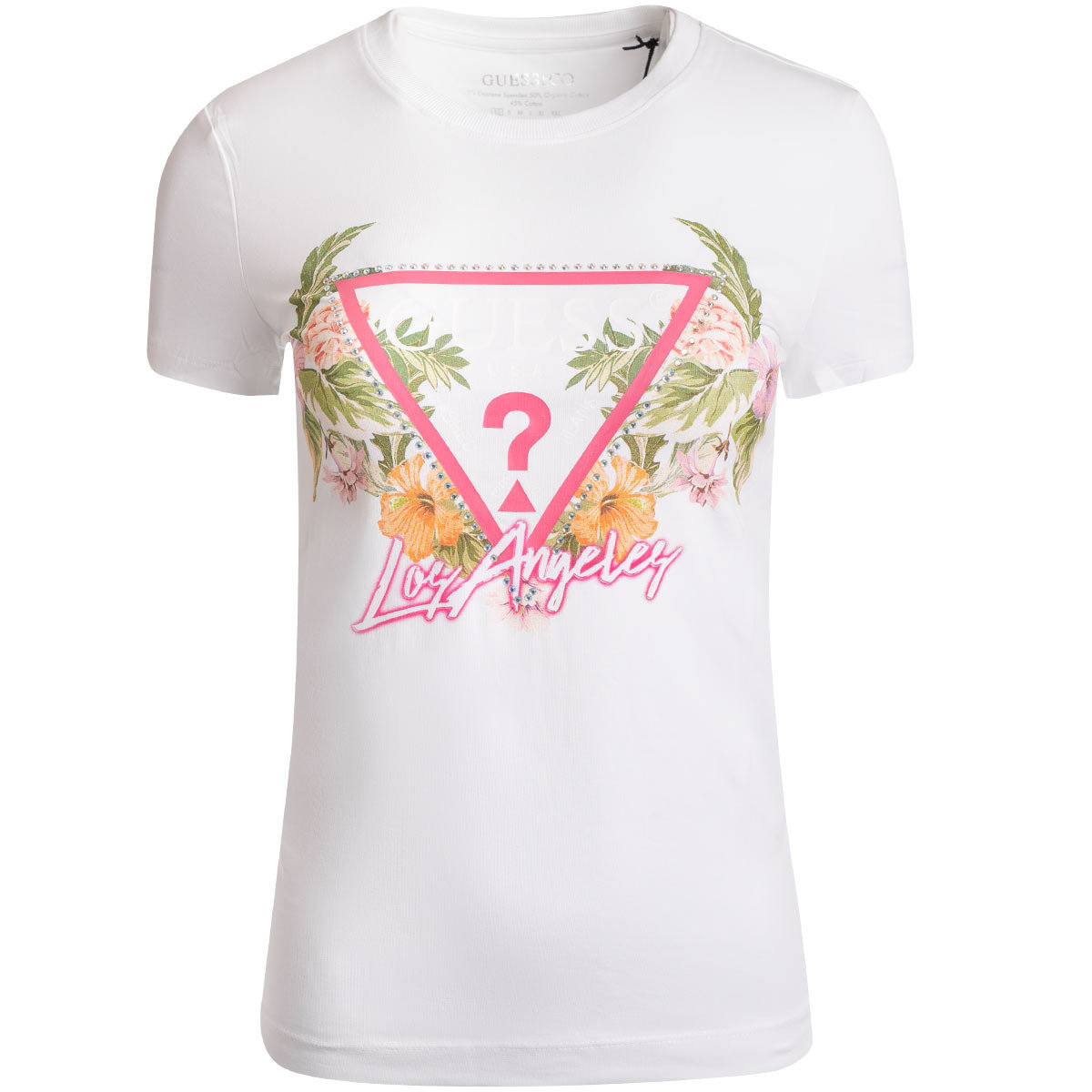 Guess Koszulka Damska T-Shirt Flower Biała R. Xs