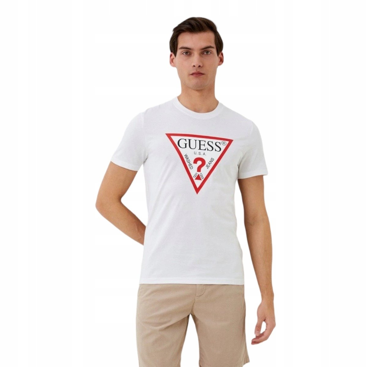 GUESS KOSZULKA MĘSKA T-SHIRT ORIGINAL BIAŁA r.M