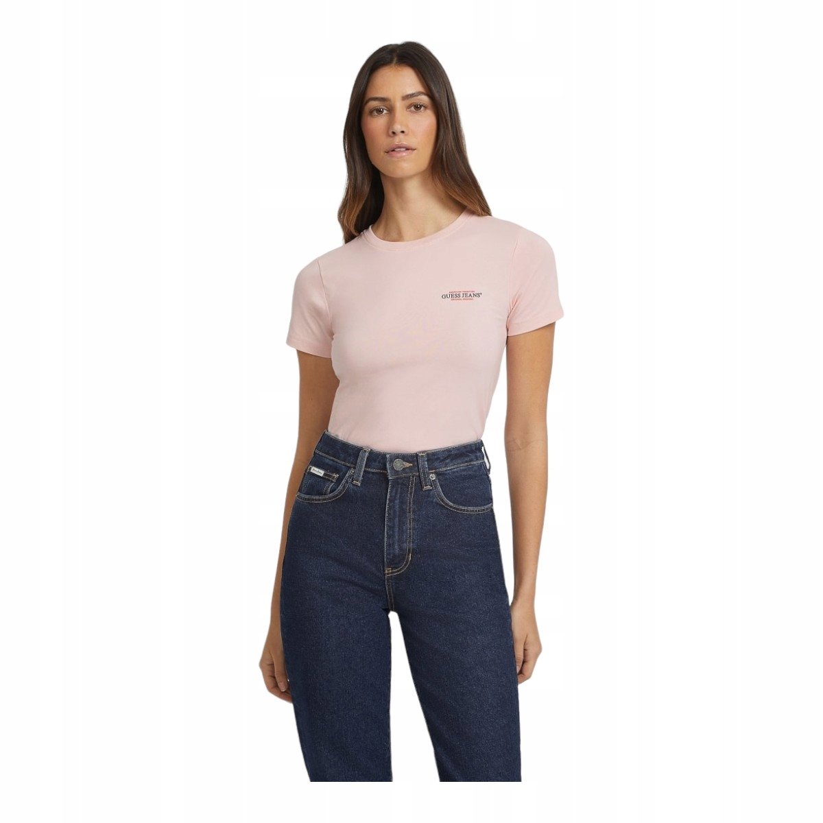 Guess Koszulka Damska T-Shirt Gj Ss Cn Slim Mini Różowa R.Xs