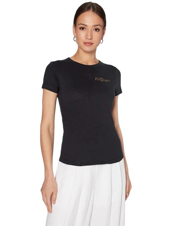 TOMMY HILFIGER KOSZULKA DAMSKA T-SHIRT GRANAT r.S