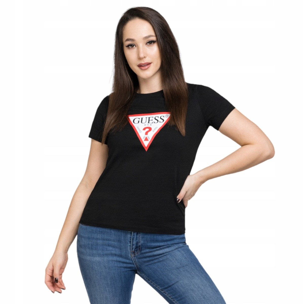 GUESS KOSZULKA DAMSKA T-SHIRT ORIGINAL CZARNA r.S