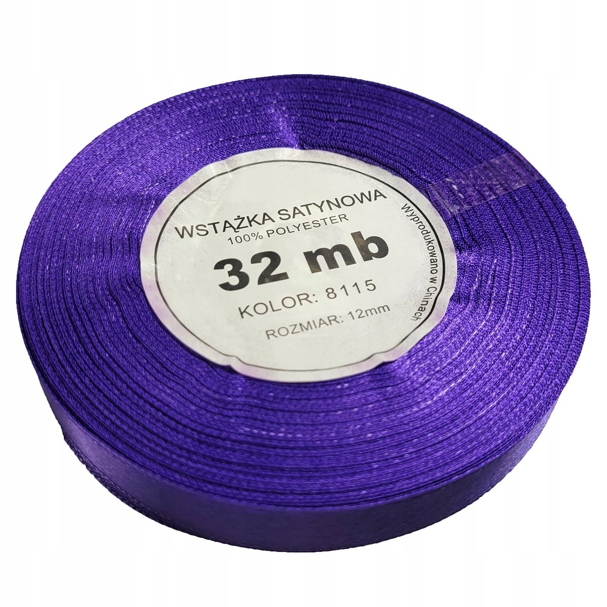 wstążka satynowa WS 8115 fiolet 12mm 32mb 1 szt do pakowania prezentów