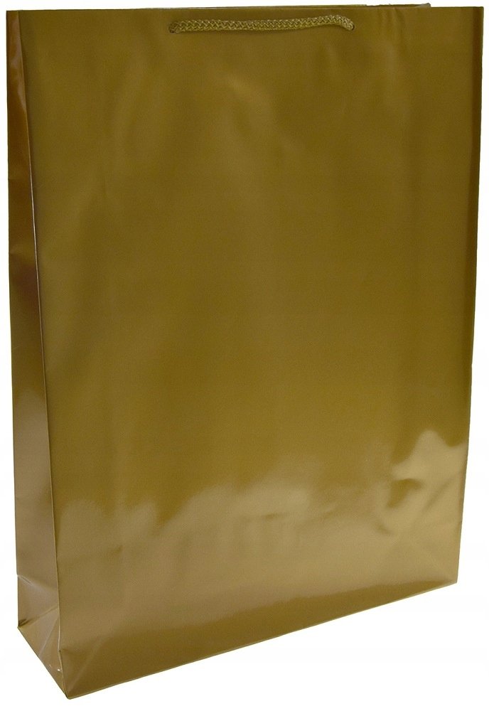 torba papierowa laminowana ZŁOTA prezentowa 30x9x40 pakiet 10szt torebek
