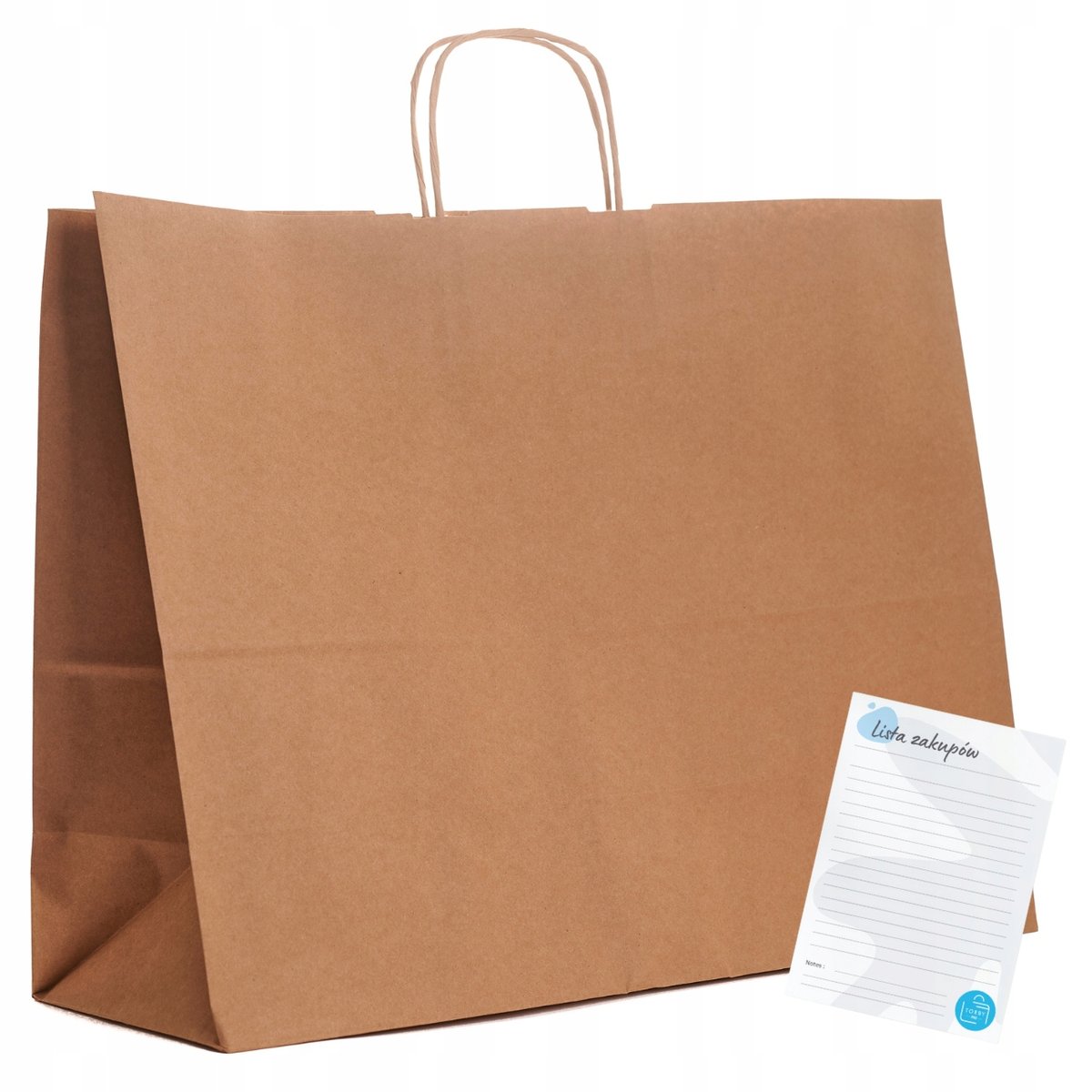 TORBY papierowe TORBA NA ZAKUPY 50x18x39cm brązowe torebki DUŻE ECO 175 szt