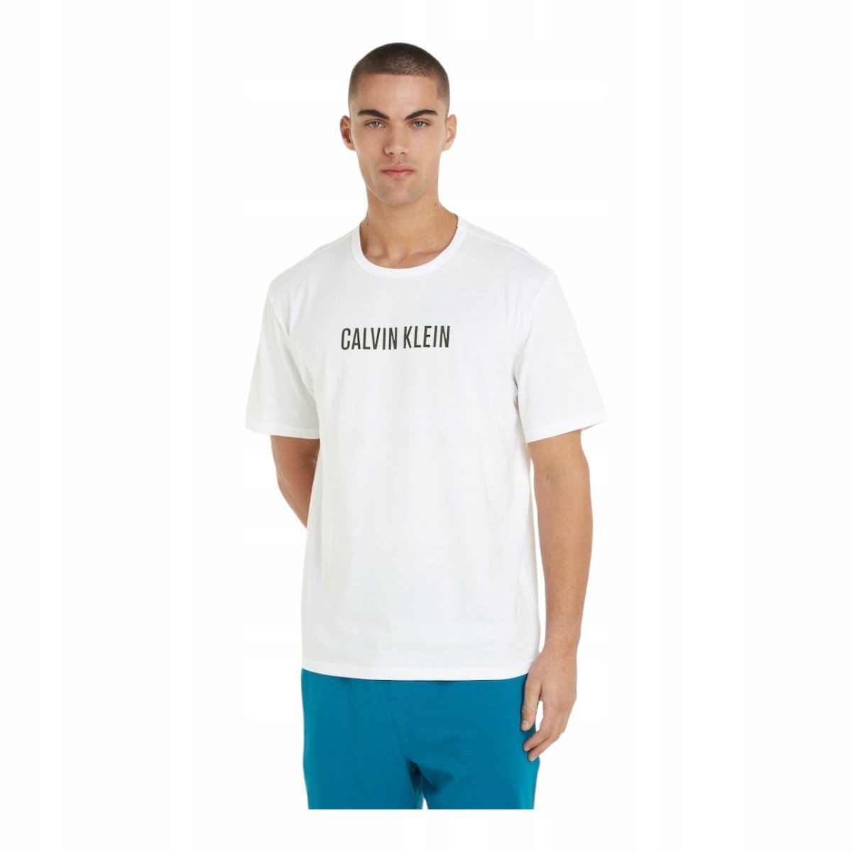 Calvin Klein Koszulka Męska T-Shirt S/S Crew Neck Biała R.L