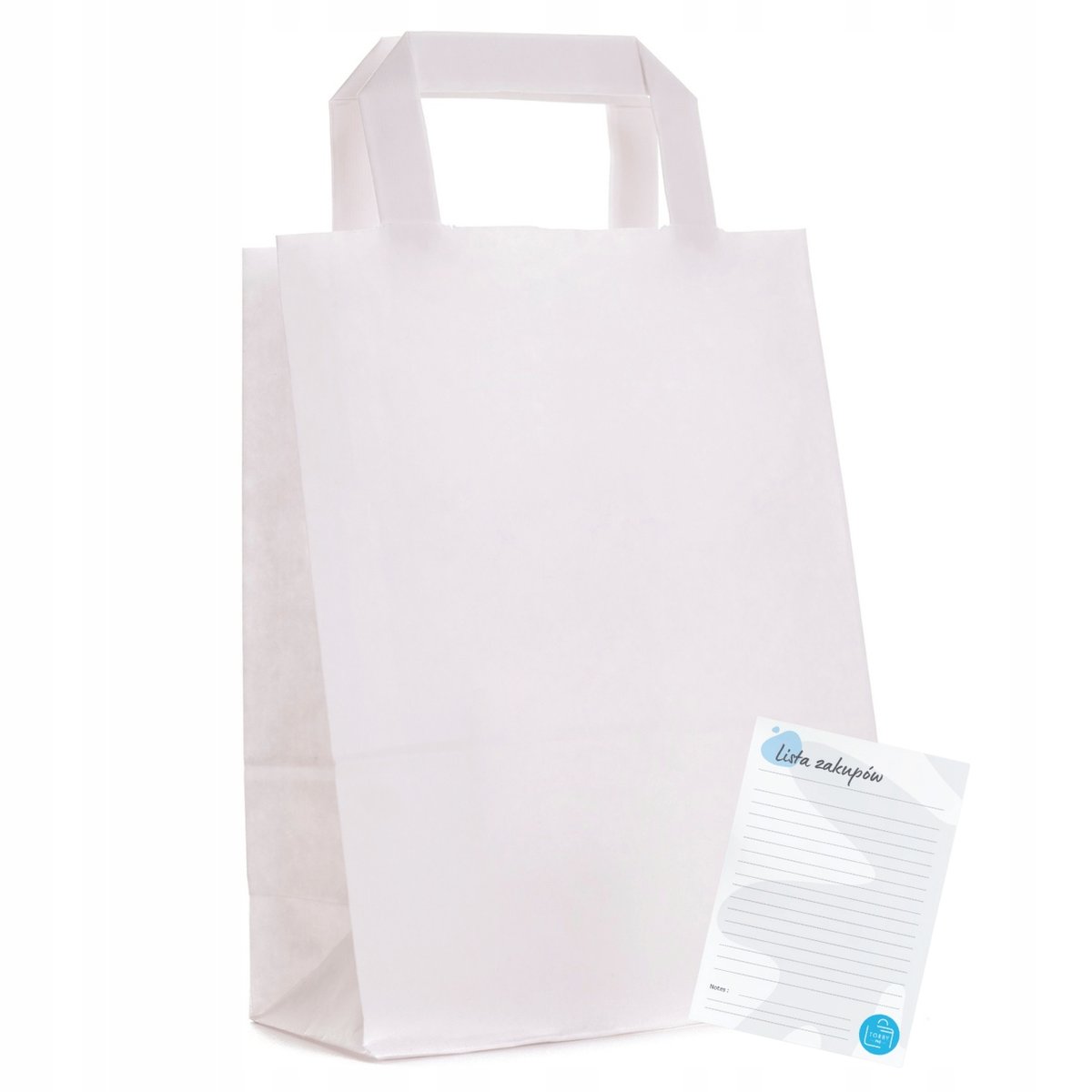 Torby papierowe BIAŁE torebki PAPIEROWE na zakupy MINI 18x9x23 A5 / 150szt