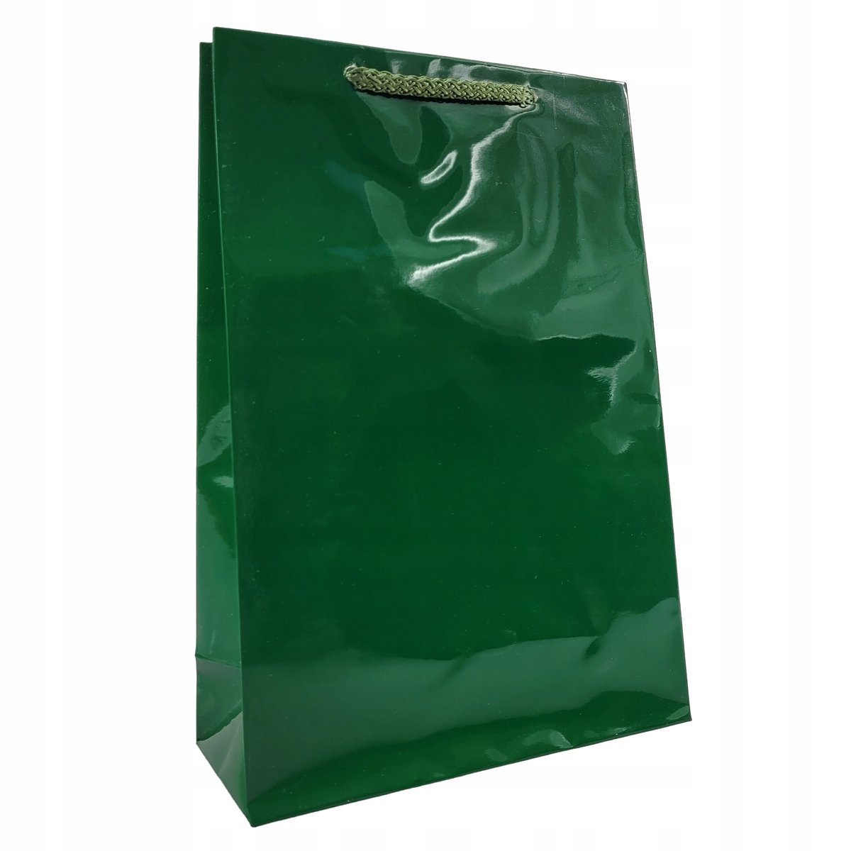 torebki papierowe laminowane ZIELONE na prezent 17x7x25cm pakiet 10szt