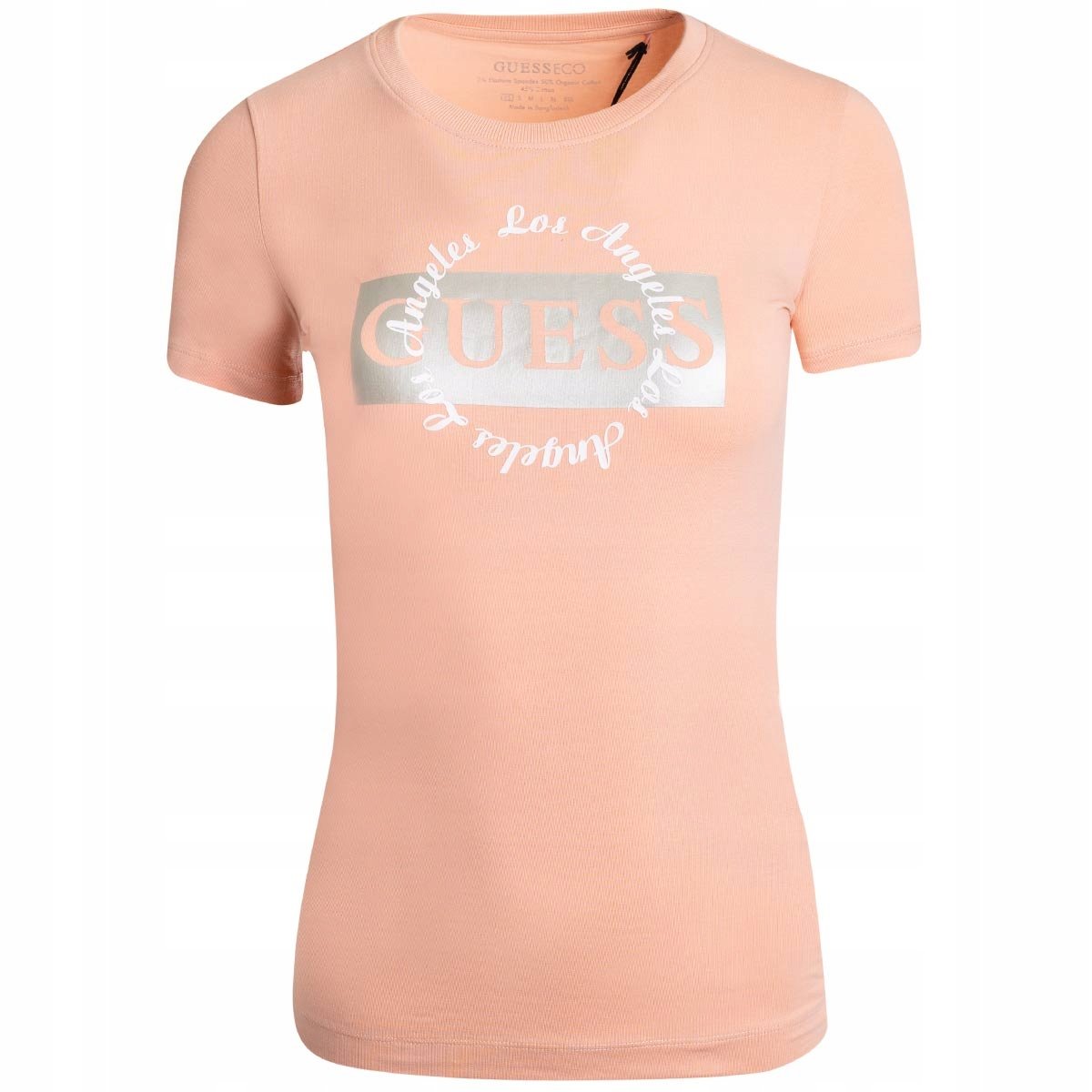 GUESS KOSZULKA DAMSKA T-SHIRT BRZOSKWINIA r.XS