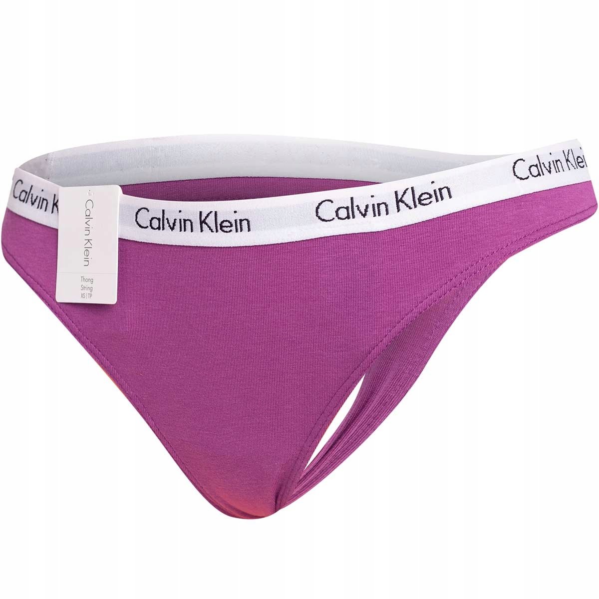 CALVIN KLEIN STRINGI DAMSKIE MAJTKI FIOLETOWE r.XS