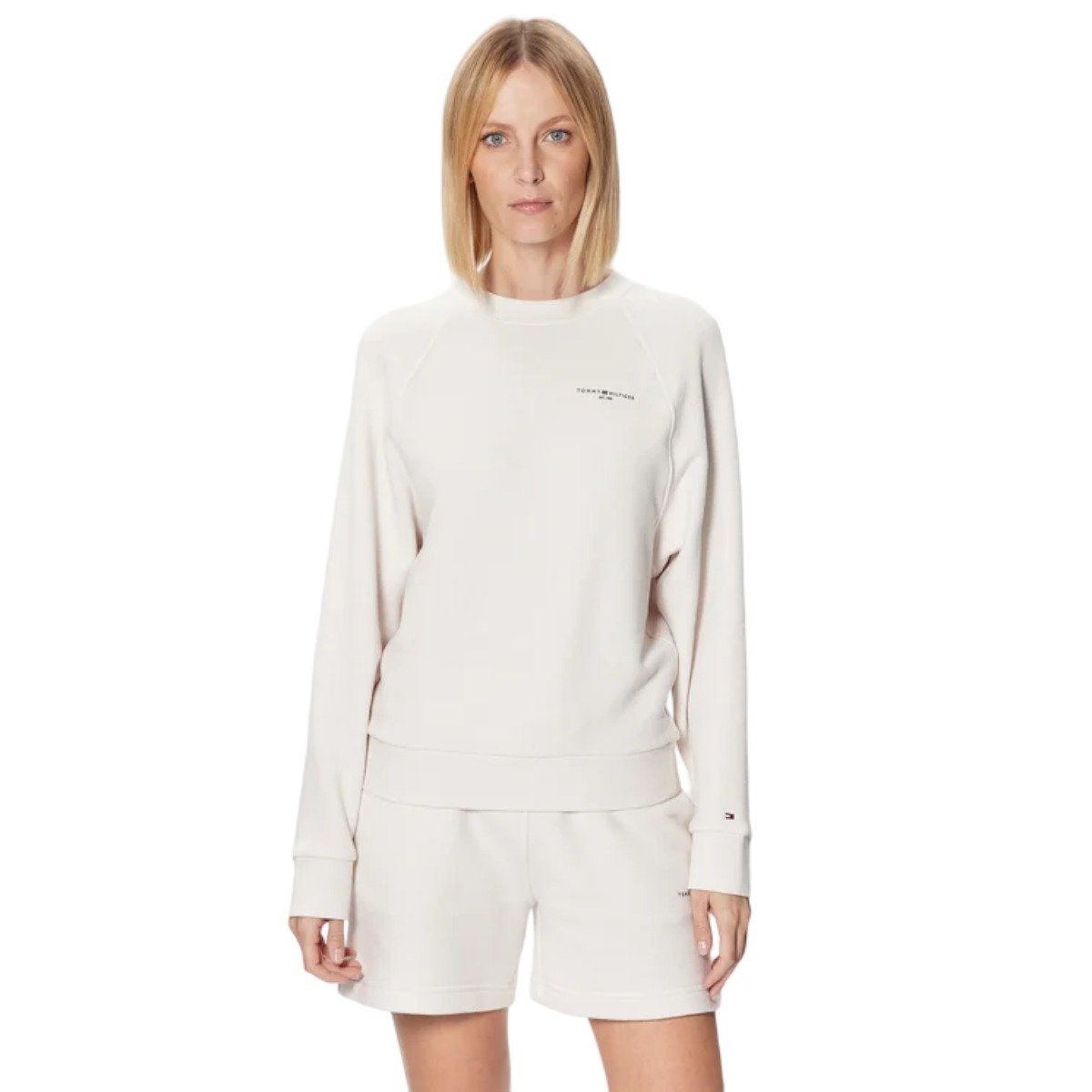 TOMMY HILFIGER BLUZA DAMSKA MINI LOGO ECRU r.S