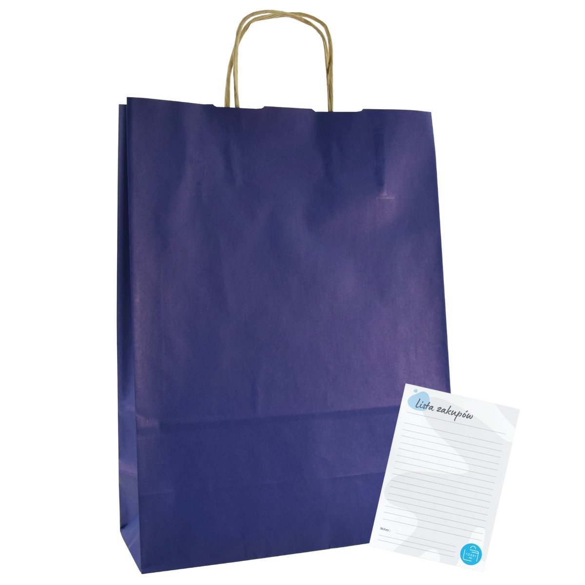 TORBY papierowe 24x10x32cm Torebki prezentowe A4 GRANATOWE pakiet 25 sztuk