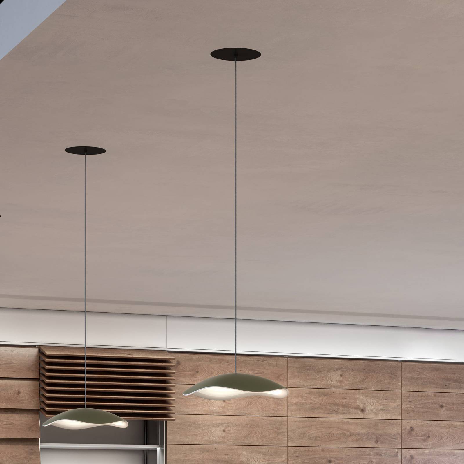 Bover Lampa wisząca Valentina S24, możliwość ściemniania, aluminiowy / szary / cynkowy, salon / jadalnia, aluminium, design