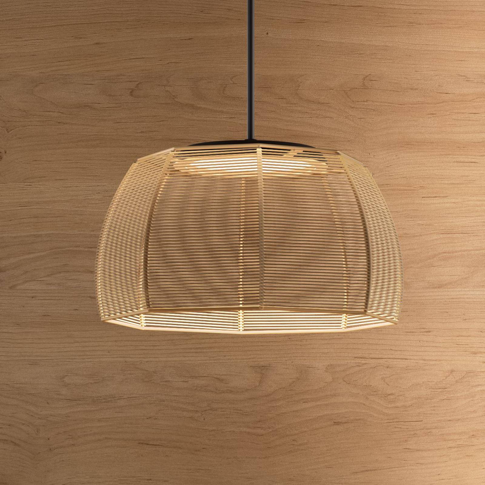 Bover Lampa wisząca Tanit, możliwość ściemniania, kremowy / amber, salon / jadalnia, tkanina / materiał / jedwab, design