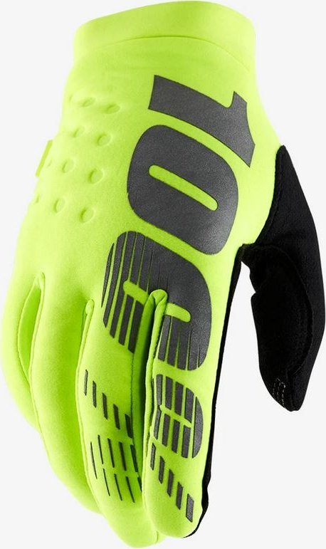 100% Rękawiczki 100% BRISKER Youth Glove fluo yellow roz. XL długość dłoni 171-181 mm DWZ