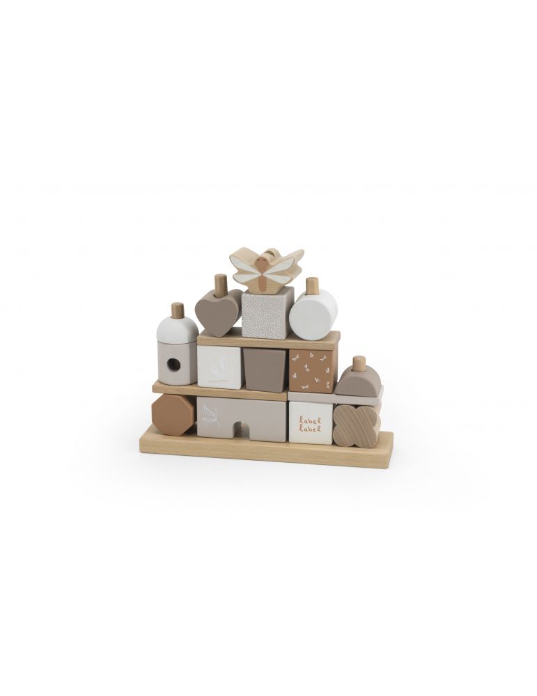 Label label Klocki drewniane Domek nugatowy