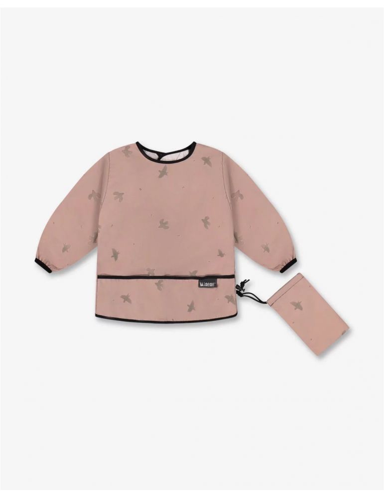 Minene Śliniak z rękawem Fartuszek wodoodporny Pink