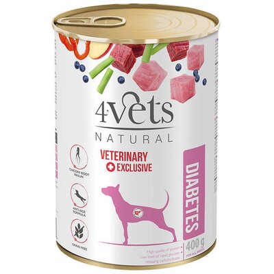 4Vets Natural Dog Diabetes 400 g - mokra karma dla psa z cukrzycą