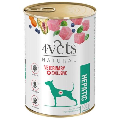 4Vets Natural dog hepatic 400 g - mokra karma dla psów cierpiących na schorzenia wątroby