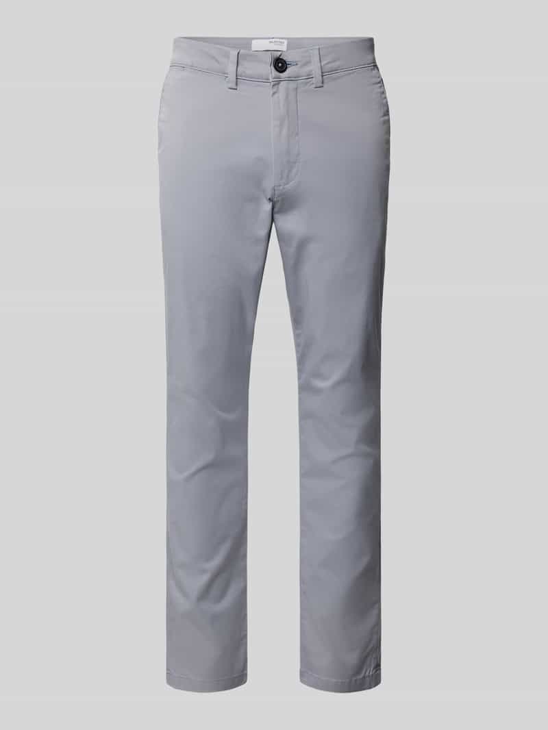 Spodnie materiałowe o kroju slim fit z wpuszczanymi kieszeniami w stylu francuskim
